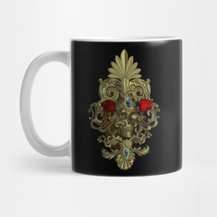 Awesome golden skull with roses Mug